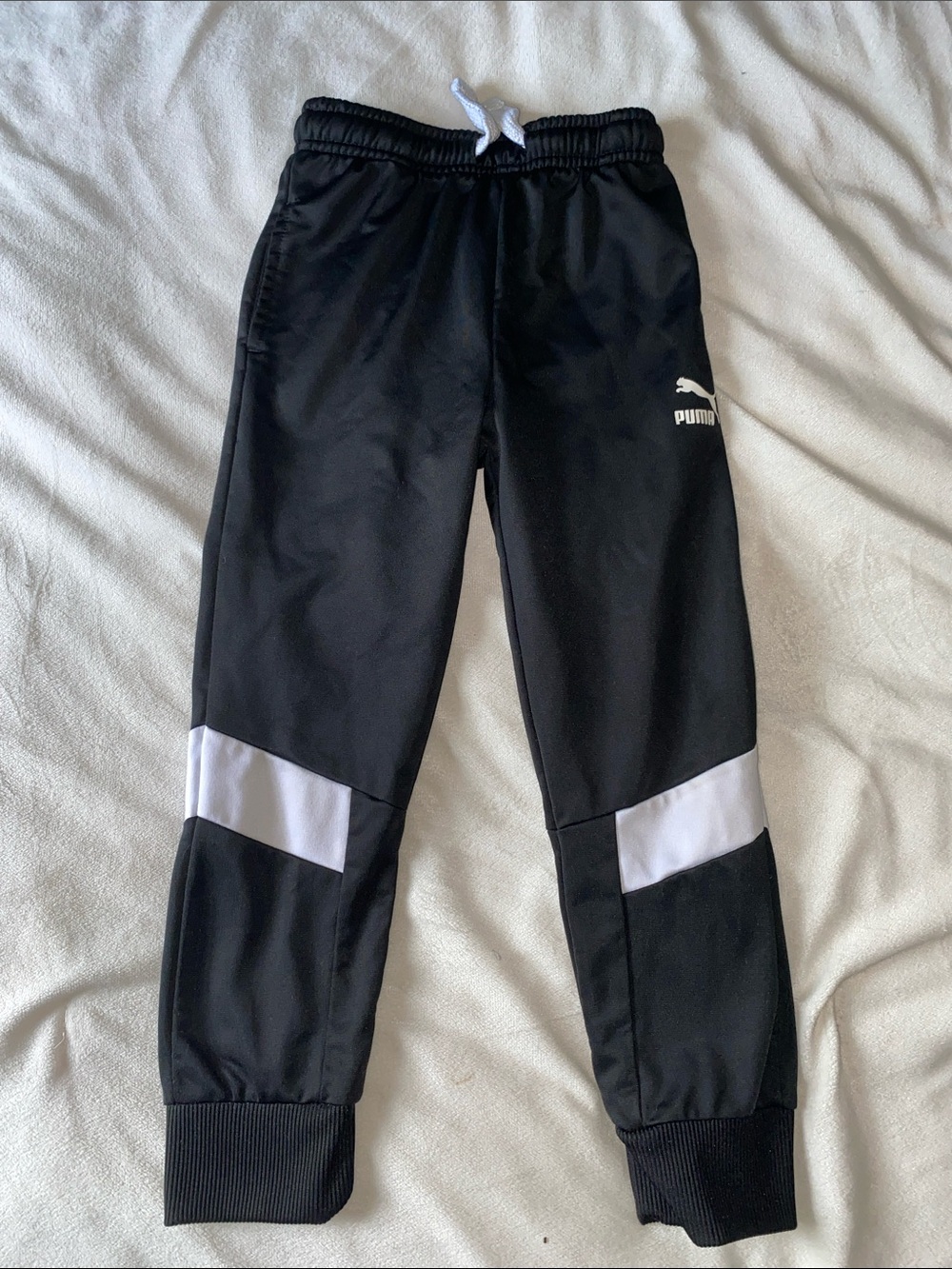 Puma Kids Black and White Jogger Sweatpants